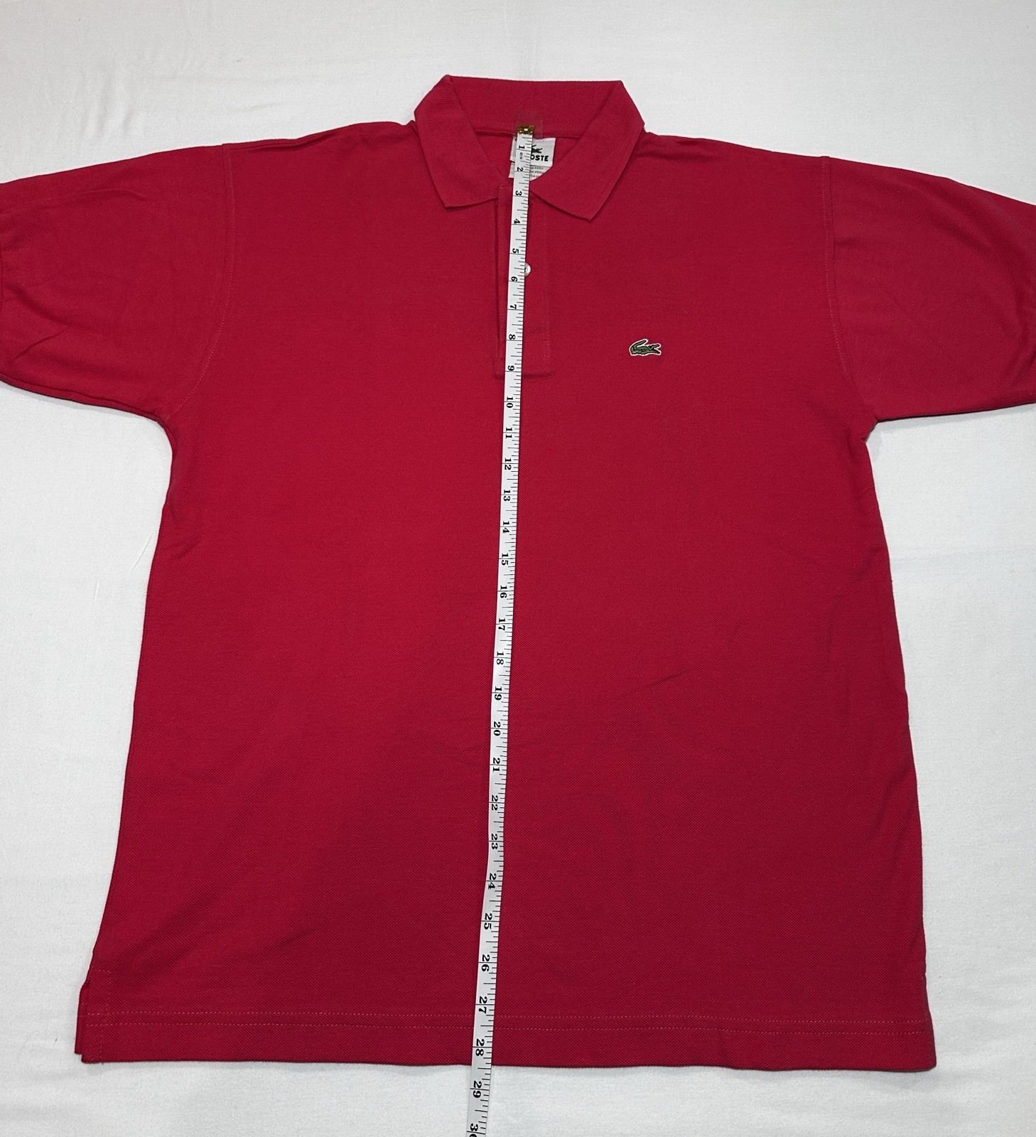 LACOSTE Men's Pink Short Sleeve Polo Shirt Size 6 Button Front Logo thumbnail 4