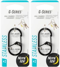 Nite Ize G-Series Dual Chamber Carabiner 2 - Black 2-Pack 