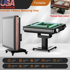 Portable Electric Mahjong Table w/ 144 Magnetic Tiles Auto Shuffling Mah Jong