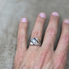 Tribal Touareg Berber Silver Ring   Traditional Amazigh Engraving   Handmade