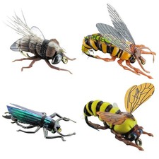 Jenzi Insektenimitate L 4Stk. Mouche Hornet Moschusbock Guêpe Insektenköder