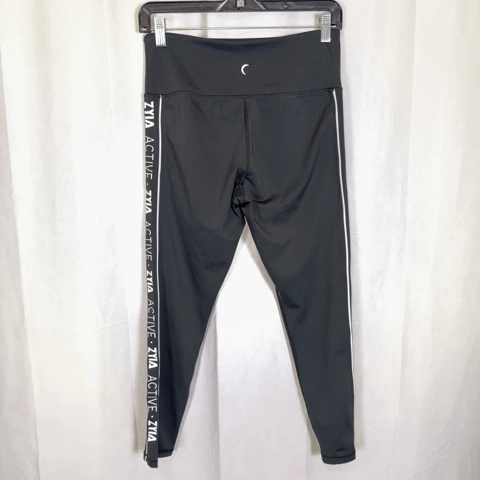 Zyia Active Logo Stripe Light n Tight Leggings High Rise Black Size 8-10 - Image 4 of 4