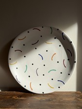 LUNA GARCIA Pottery Plat en Céramique 1993 Era Memphis Milano Sottsass VTG Usa
