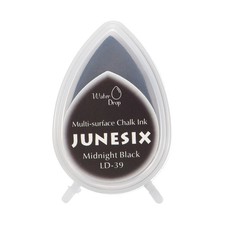 Dark Black Pigment Ink Pads for Stamps 1.9 x 1.4 Inch Water Drop Shape