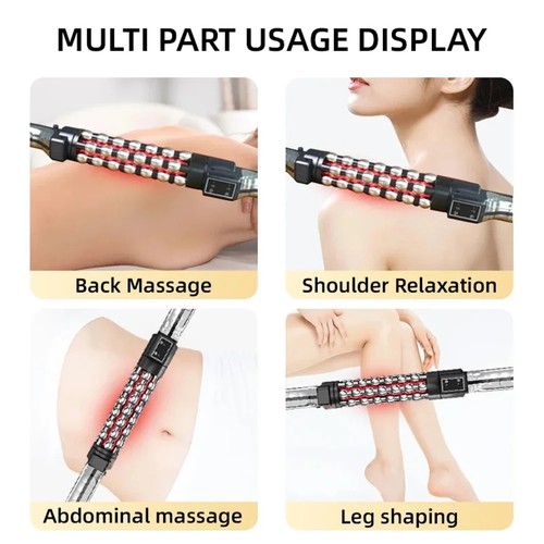 Massaggiatore a Luce Rossa Riscaldato Rullo Massaggiatore Rotante 360° per Corpo Slim - Foto 12 di 26