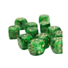 Chessex W6x12 W&uuml;rfelset Vortex Gr&uuml;n/Gold