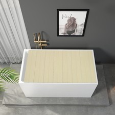 Bathtub Lid Folding Bath Cover Bathtub Dustproof Board 62.99 31.5 0.26 in Yellow