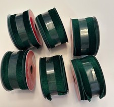 6 ROLLS of Green Wired Velvet Ribbon, 2.5 x 5 yards Celebrate it