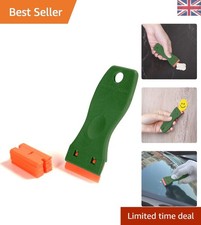 Non-Scratch Plastic Scraper Tool with 10 Replaceable Blades - Perfect for Glass