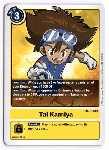 Tai Kamiya BT4-094 Rare Tamer Great Legend