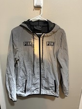 Victoria Secret Pink Anorak Jacket Limited Release Silver Reflective 002 XS