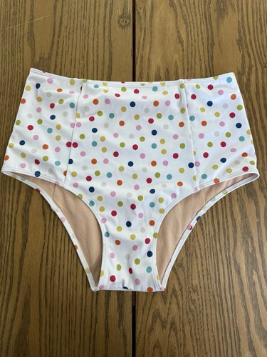 Kortni Jeane Two Piece Polka Dot Print Ruffle Top High Waist Bottom Size Medium - Picture 11 of 18