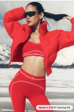 Brand New Alo  Airbrush Heart Throb Bra Women's US Size Small Bright Red/White !