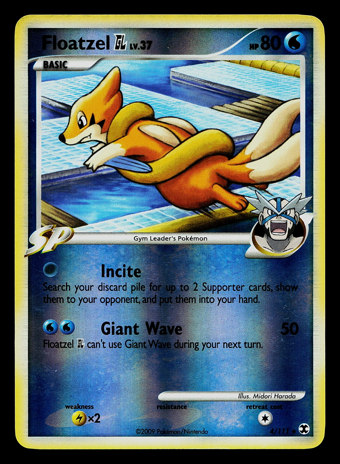 Pokemon Card - Floatzel GL Rising Rivals 4/111 Reverse Holo Rare