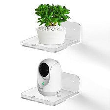 Acrylic Wall Mount Floating Shelf for Camera 2 Pack Baby Monitor Holder Small