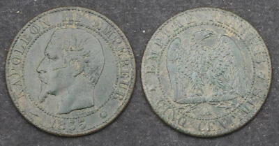 Monnaie de 5 centimes Napoléon 3 - MA chien - 1855 (004) - Photo 1/4