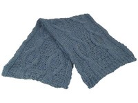 Chapeaux Pierre Alpaka-Mix Strickschal Grau-Blau Winterschal Schal Zopfmuster