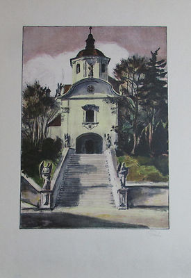 Igo Pötsch Die Haydnkirche in Bergeisenstadt - Originaldruck aus 1932 Kunstblatt