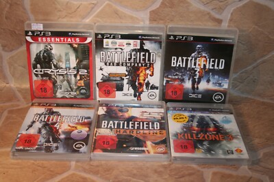 6x Playstation 3 Spiele Battlefield + Killzone + Crysis  