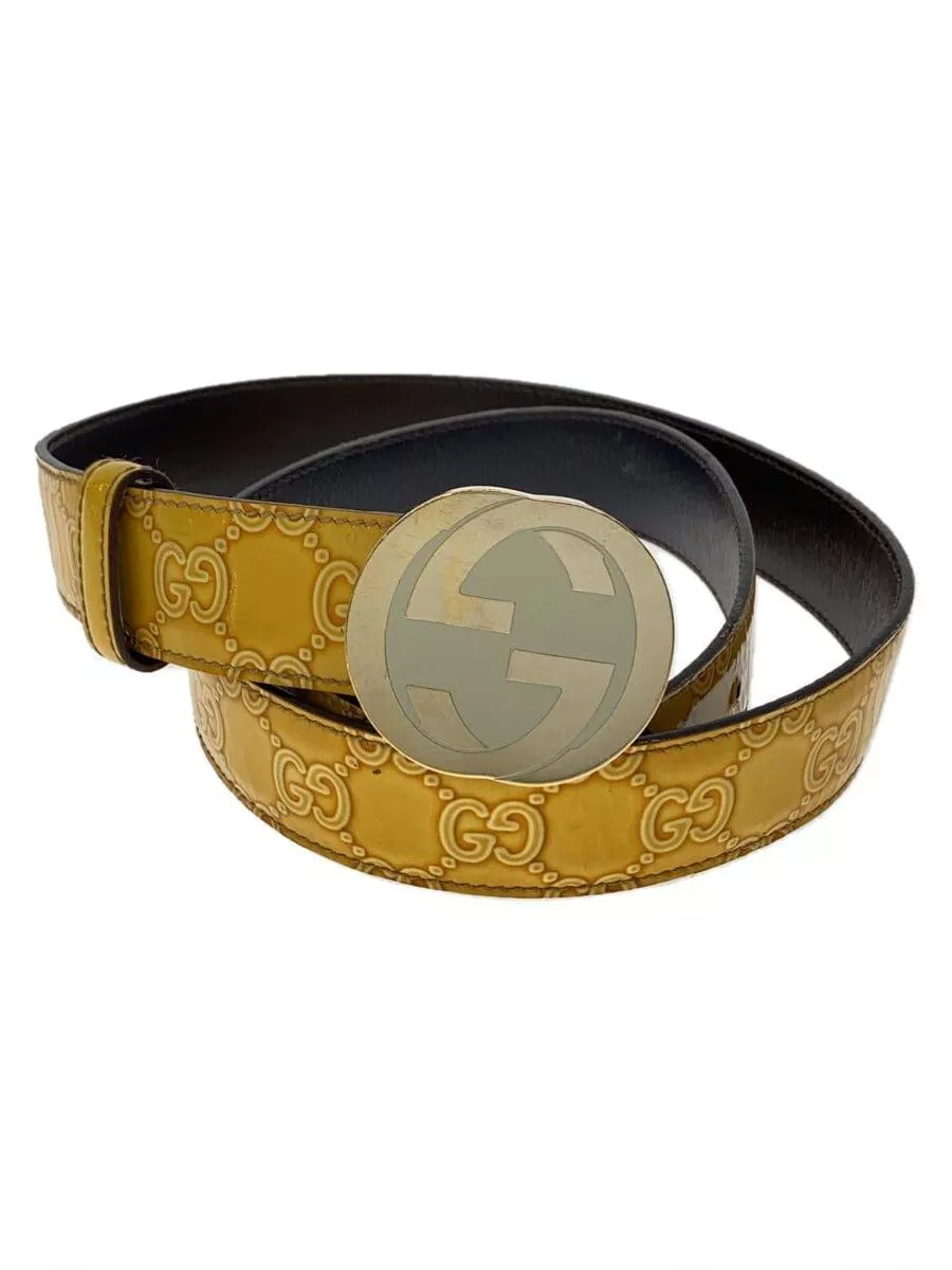Ceinture GUCCI jaune motif complet homme 155079 1476 90 36 Occasion
