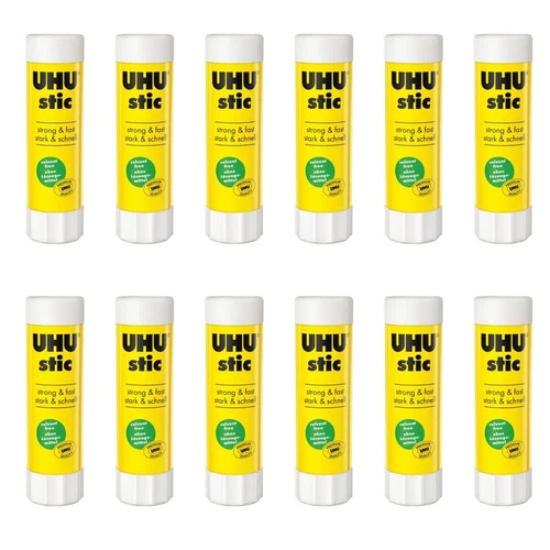 Colle Uhu En Stick 8,2G Colle Multi-Usage - Sans Solvant - Paquet De 12
