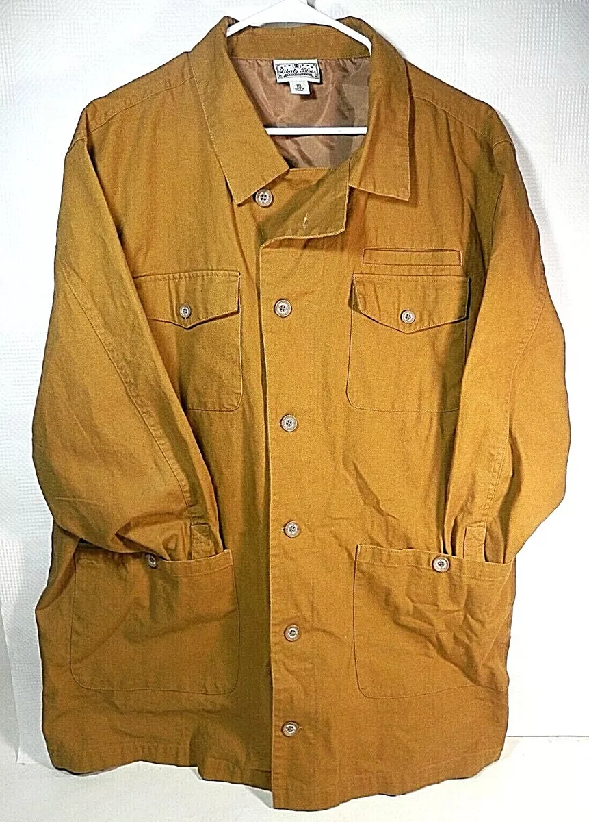 Liberty Blues Men s Big Tall Denim Shirt Jacket Khaki Beige 2XL