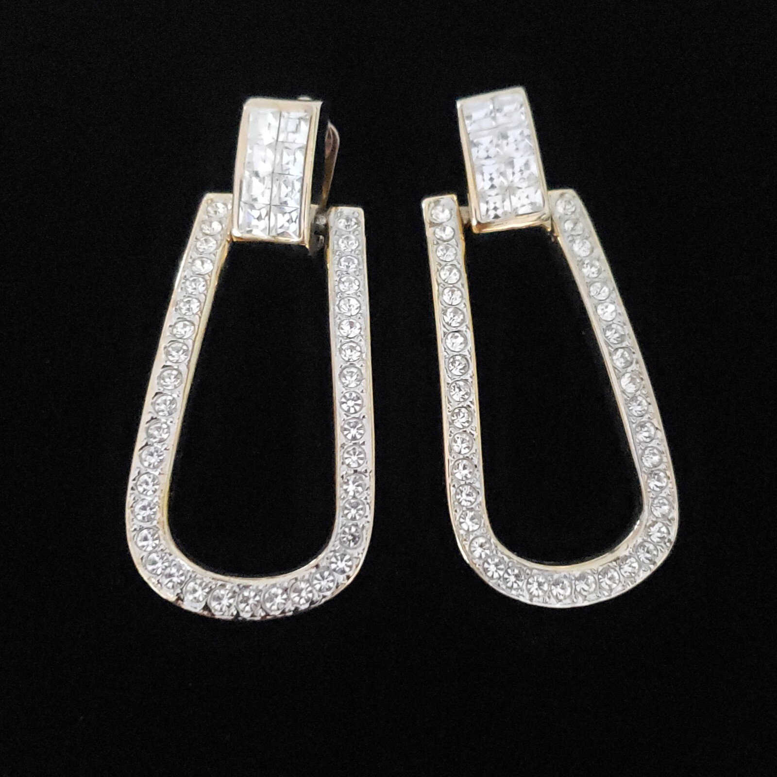RETRO STATEMENT BOLD EARRINGS CLIP ON RHINESTONES… - image 19