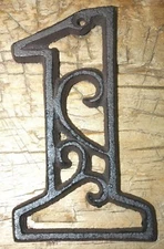 Rustic BROWN Cast Iron Metal House Number Street Address 4 1/2 INCH Phone # 1