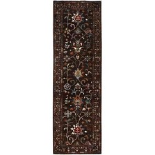 2'8"x8'5" Brown Flower Blossom Design Oriental Afghan Sultani Runner Rug R86897