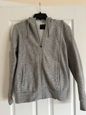 Figs Full Zip Hoodie Scrub Sweatshirt Women's S Heathered Gray