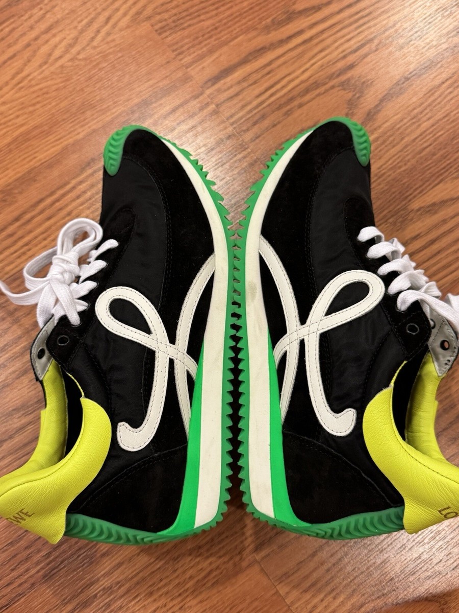Loewe Women's 37 Sneakers Flow Runner Black Neon Green Loewe Women's 37 Sneakers Flow Runner Black Neon Green