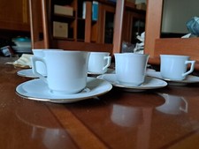 Set servizio 6 tazzine caffè Kronester Bavaria West Germany bianco con filo oro