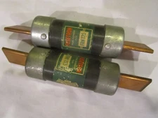 Lot of 2 Bussmann FuseTron FRN 125 Dual Element Fuse 250 V Used Class K5