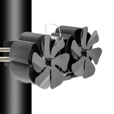Double Stove Fan for Fireplace Wood Log Burner Twin Blades Heat Powered Eco Fan