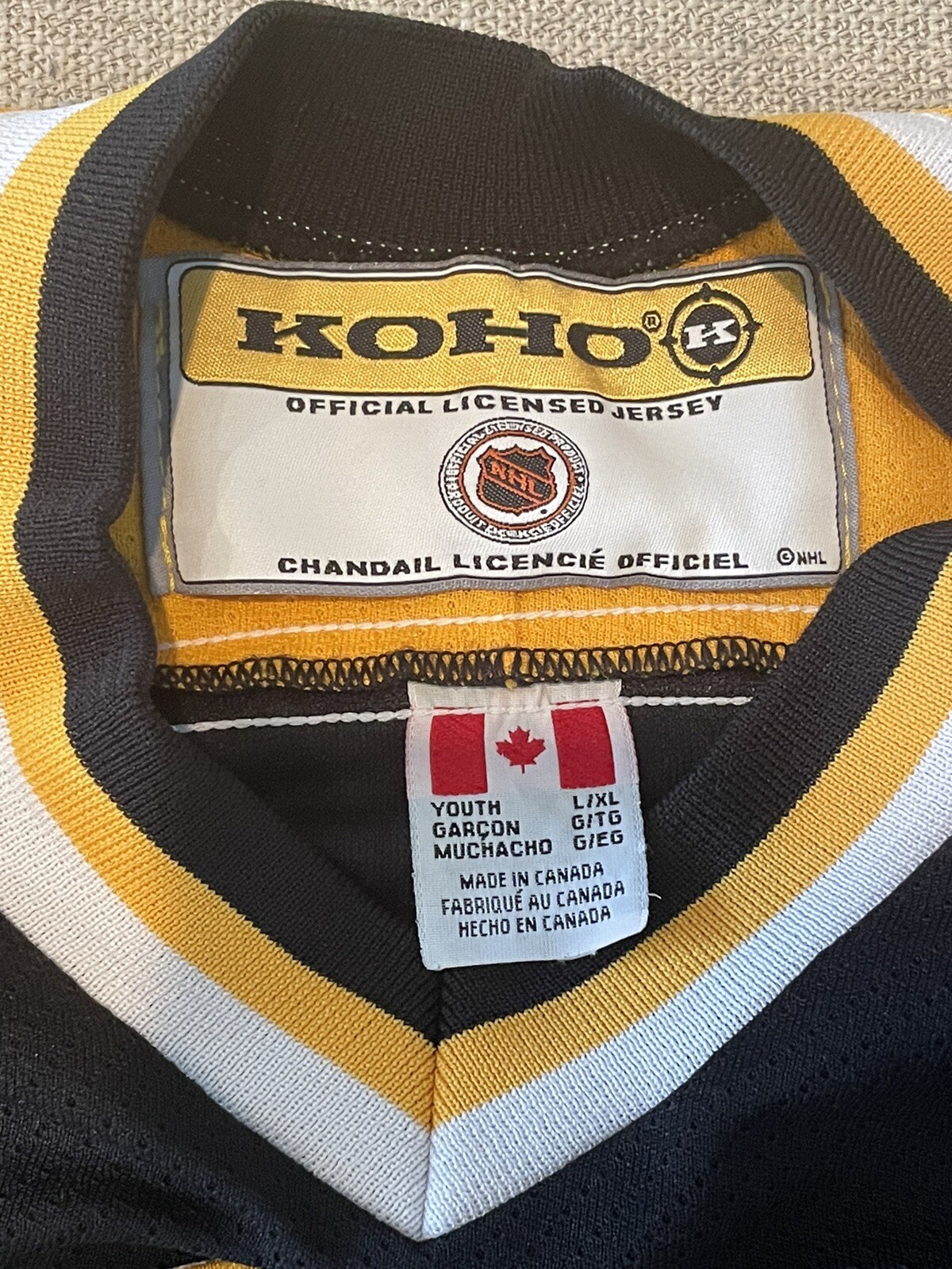 Vintage Boston Bruins NHL Hockey Authentic Koho Jersey Youth L XL 90s