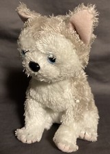 2004 Ty Beanie Babies "Juneau" Gray  White Husky Dog 6" Plush Toy -GENTLY USED