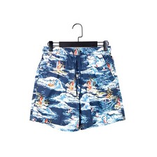 French Connection Blue Orange Graphic Surfer Print Swimming Shorts - Size XS