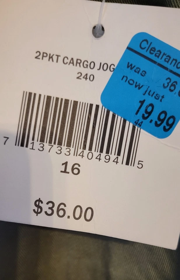 Pantalones de chándal cargo Falls Creek color caqui oliva 16 nuevos con etiquetas Foto 4 de 4