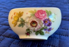 Vintage Miniature Porcelain Floral Sugar Bowl Mitterteich Bavaria Germany