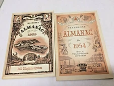 Vintage 1954 & 1959 TELEPHONE ALMANAC Bell System Telephone Lot of 2 booklets