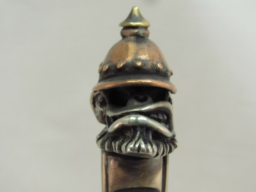 HEAVY 112G SELF DEFENSE BOLT ACTION SOLID BRASS COPPER HELMET TACTICAL PEN - Foto 8 di 10