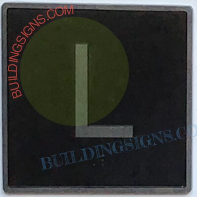 ELEVATOR FLOOR NUMBER L SIGN- ELEVATOR JAMB PLATE FLOOR L SIGN-REF24-1027