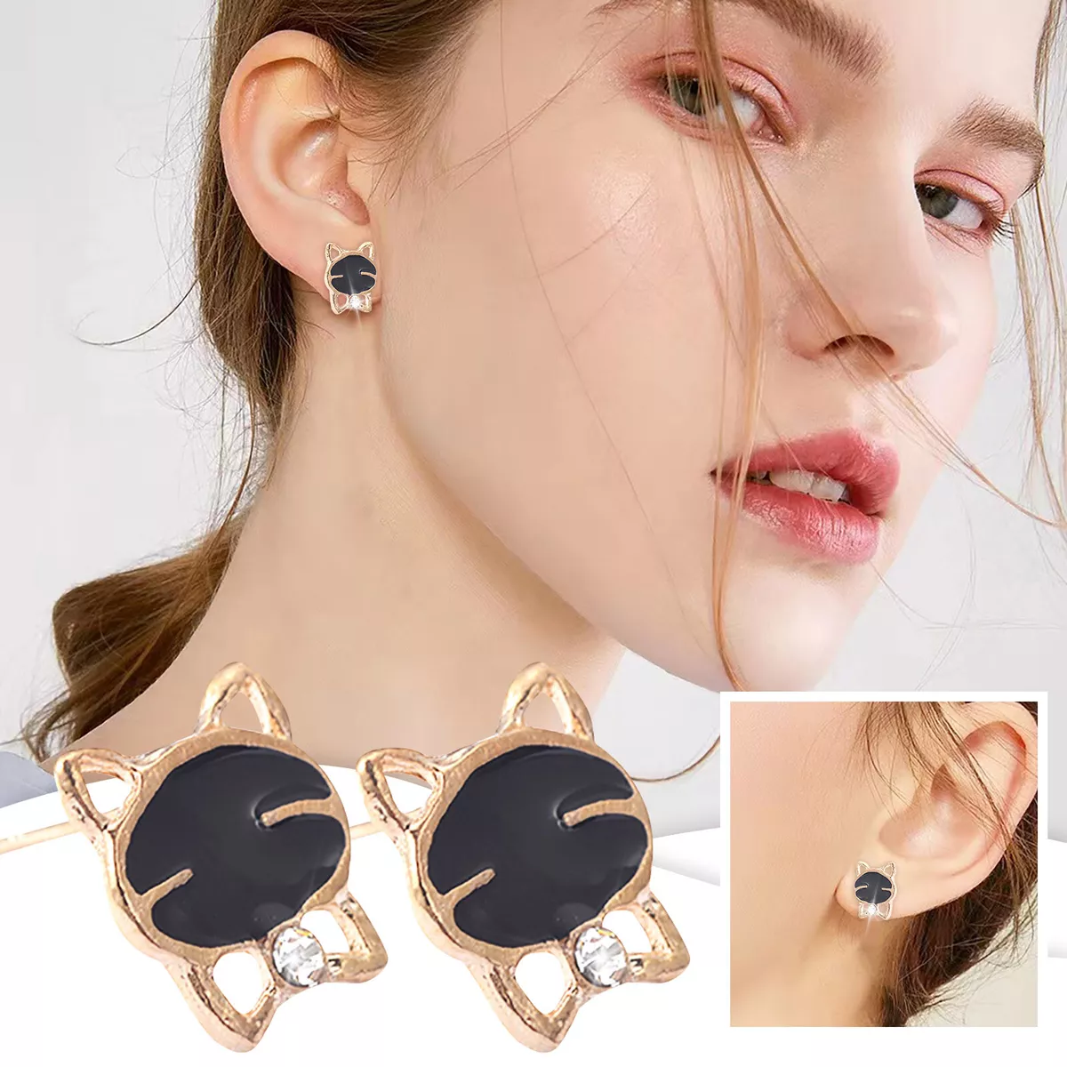 Cute cheap black earrings