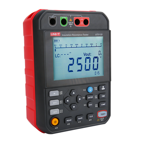 Probador de resistencia de aislamiento de alto voltaje digital UNI-T UT512D/ UT512E 2,5 kV - Imagen 2 de 9