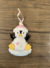 Baby Girl Penguin Personalized Christmas Ornament