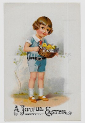 Alte Postkarte Künstler AK  Frohe Ostern - A Joyful Easter  ungelaufen