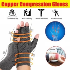 Medical Arthritis Gloves Compression Copper Pain Relief Hand Wrist Support Brace