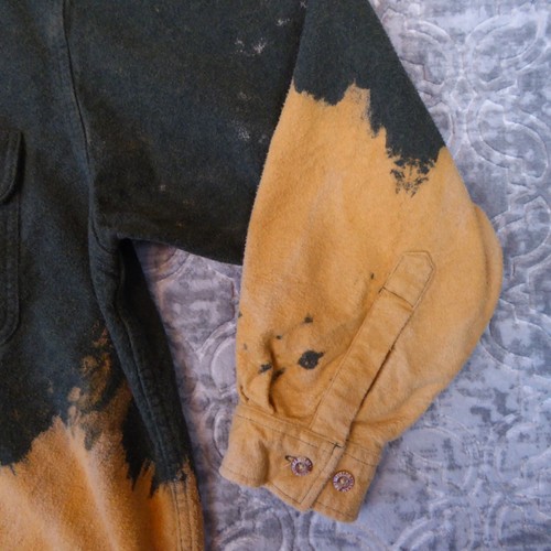 Field & Stream Shirt Men XL Green Bleached Button Up Flannel Heavyweight Chamois - Picture 9 of 17