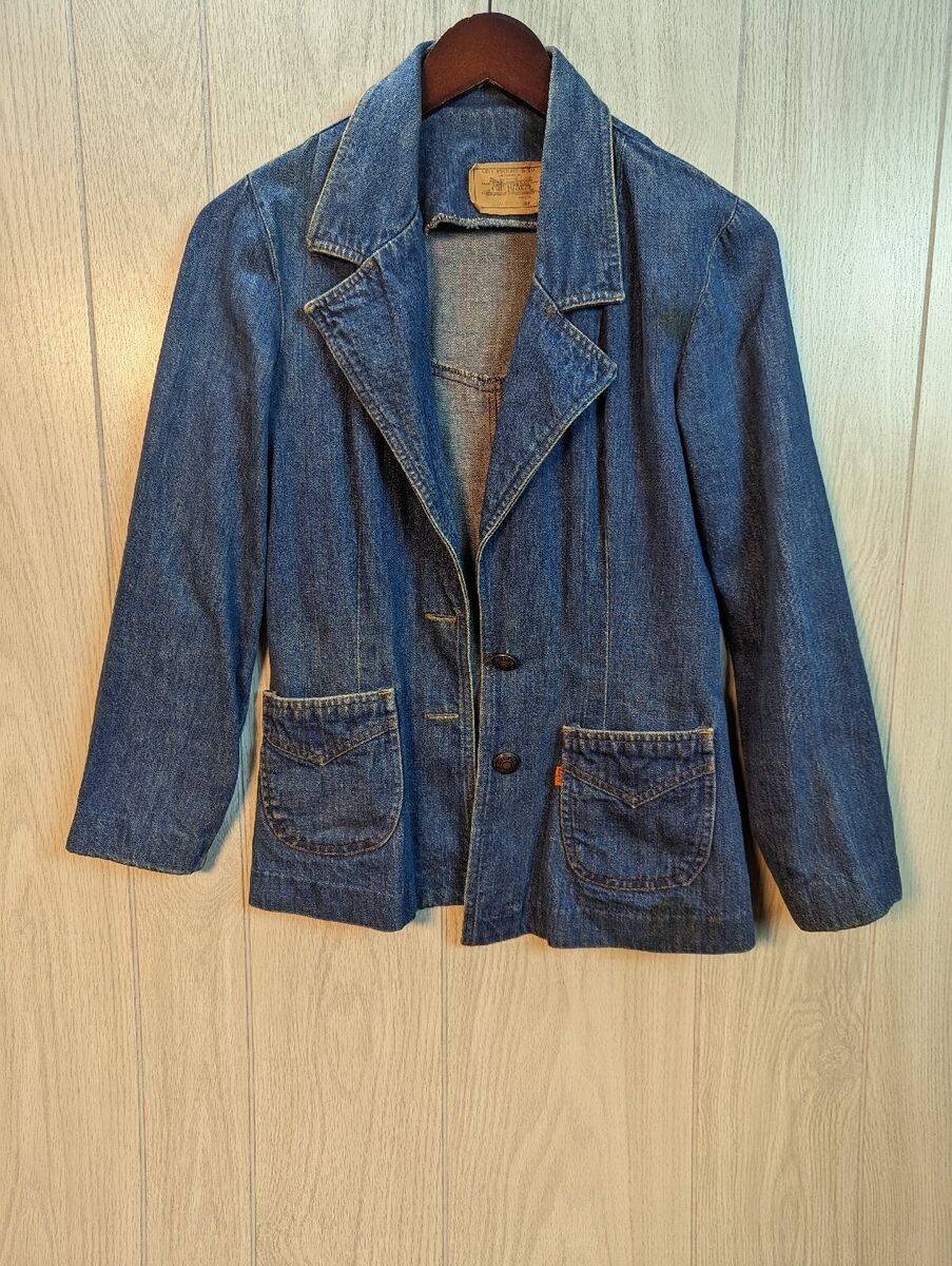 Vintage Levis Orange Tab 76068 Blazer Denim Jacket Chore Usa Vintage Levis Orange Tab 76068 Blazer Denim Jacket Chore Usa