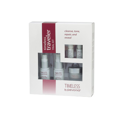 Timeless By Pevonia Traveler Trial Kit  Cleanse, Tone, Repair and Reveal